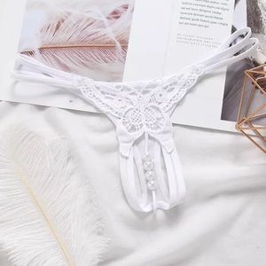 🎉 New Medium White Faux Pearl Thong Panties